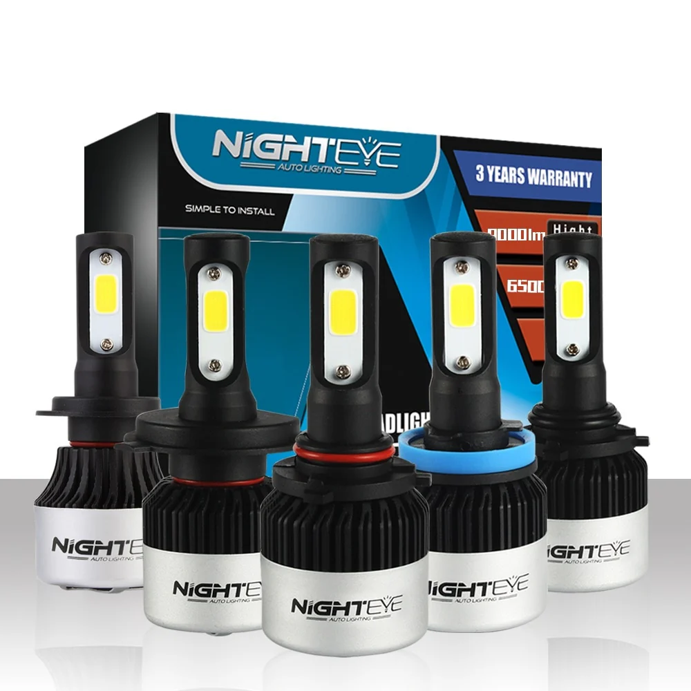 NIGHT EYE 6500K Long Life LED Headlight Bulbs (H7/ H4/H8/H9/H11/HB3/9005/HB4/9006/