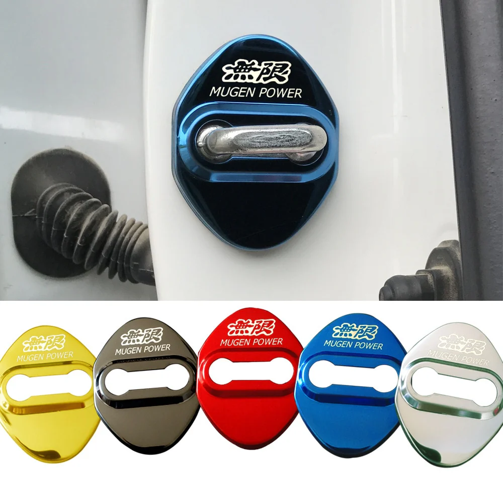 Mugen Power 4x Car Door Lock Covers For Honda