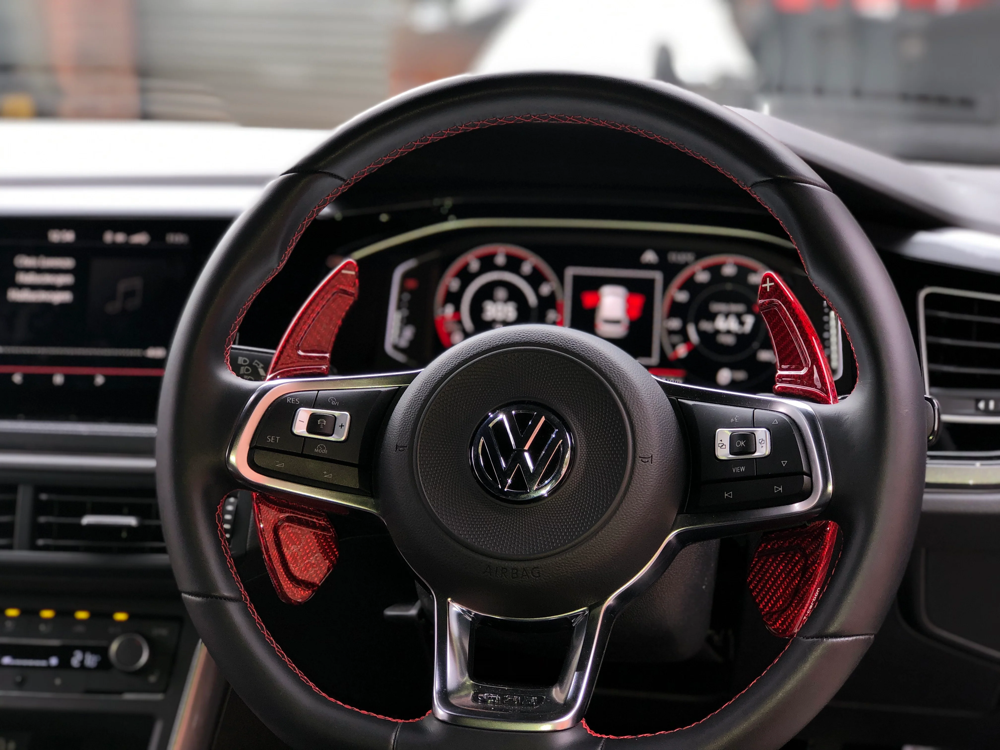 Volkswagen Carbon Fibre Red Paddle Extensions For Golf 7/7.5 / Scirocco / Polo MK6 - Image 4