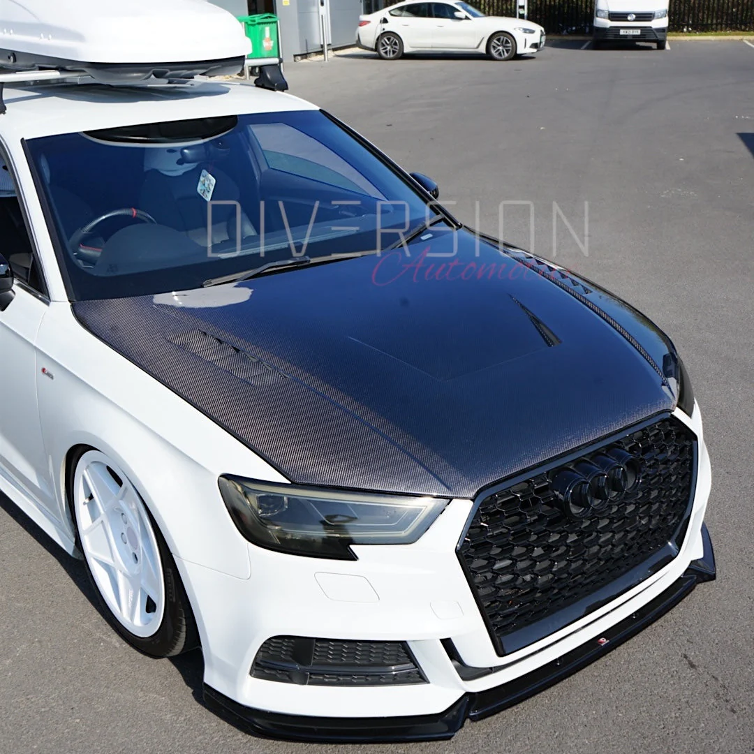 Audi A3/S3/RS3 8V Hatchback LY Style Genuine Carbon Fibre Bonnet (2012-2020) - DAS - Image 4