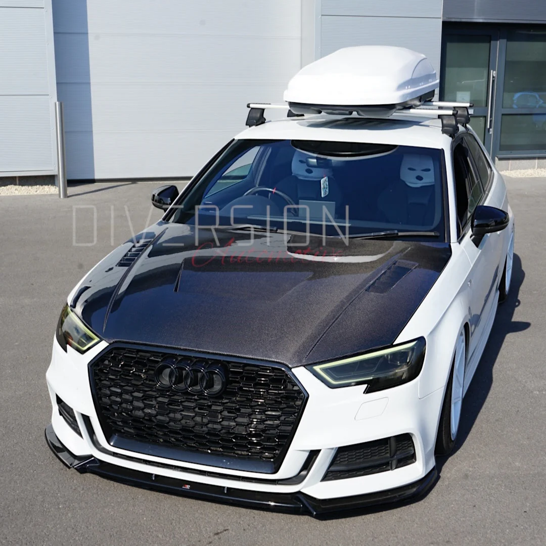 Audi A3/S3/RS3 8V Hatchback LY Style Genuine Carbon Fibre Bonnet (2012-2020) - DAS - Image 7