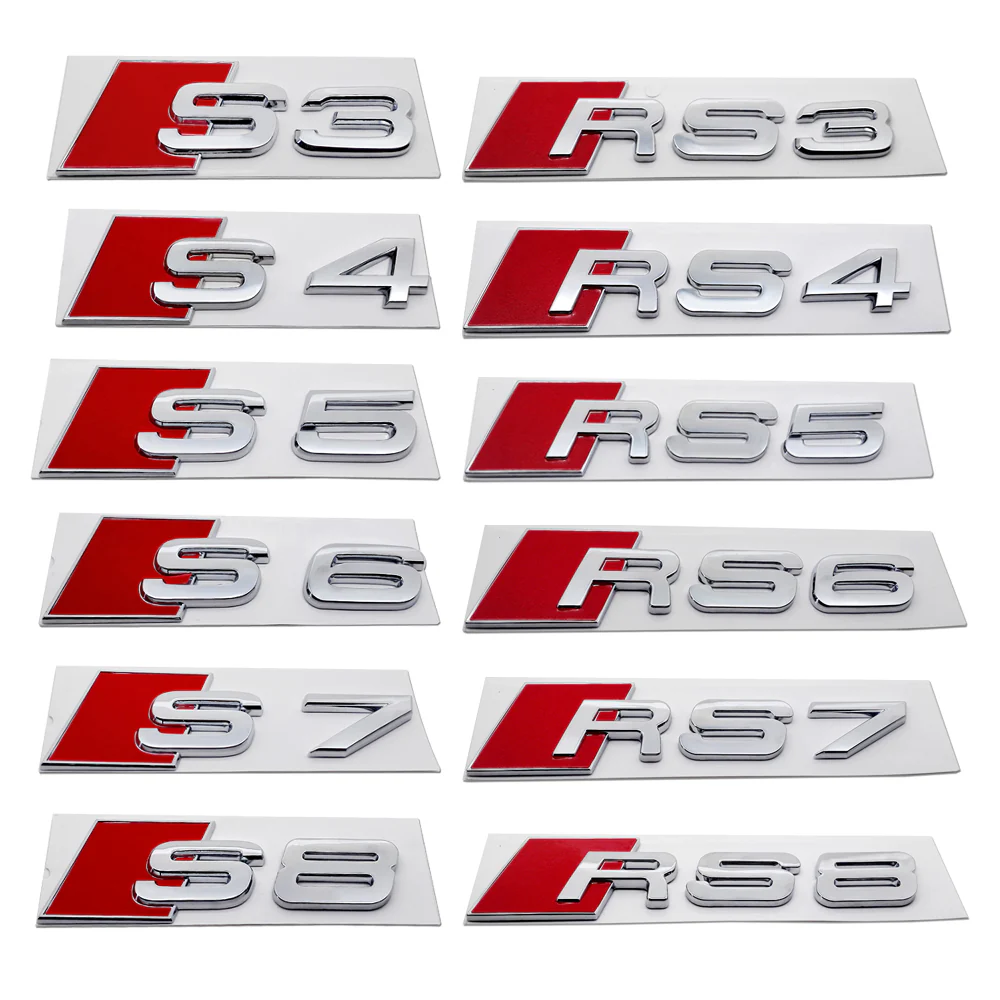 AUDI Black / Silver Self Adhesive Boot Badges (Multi Model) - Image 3