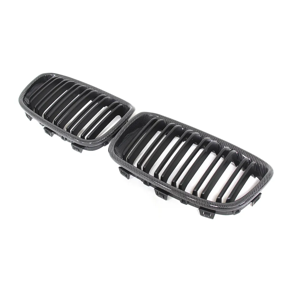 BMW 1 Series F20 Double Slat Carbon Fibre Kidney Grilles Pair (2011 - 2014)