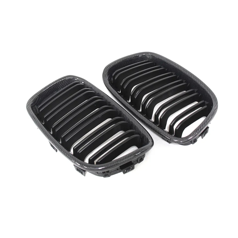 BMW 1 Series F20/F21 Double Slat Carbon Fibre Kidney Grilles Pair (2015 - 2019)