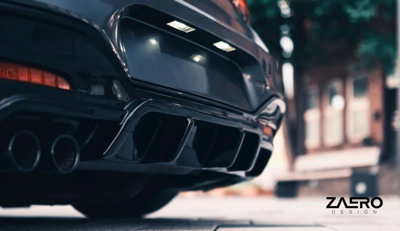 BMW 1 SERIES M SPORT F20 F21 LCI SINGLE EXIT (118I 120I 120D 125I) EVO-1 GLOSS BLACK REAR DIFFUSER BY ZAERO (2015-2019) - Image 4