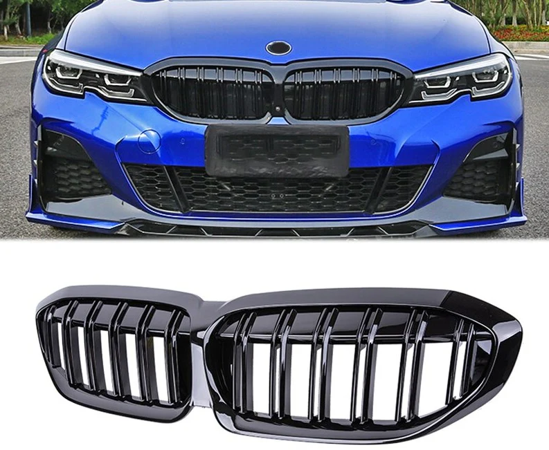 BMW 3 Series G20 G21 Front Kidney Grilles Gloss Black (2019+ Models) - Image 2