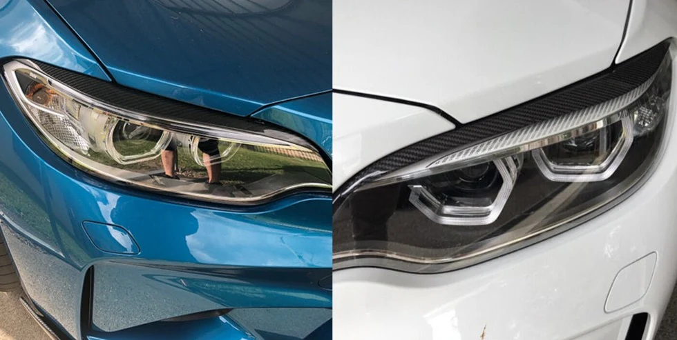 BMW M2 F87 Carbon Fibre Headlight Eyelid / Eyebrows (2016 - 2019 Models) - Image 2