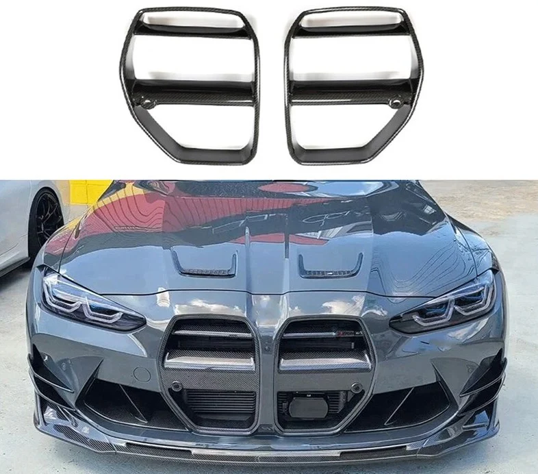 BMW M3 G80 / M4 G82 G83 Carbon Fibre Aero Front Kidney Grille Covers (2020+) - Image 3