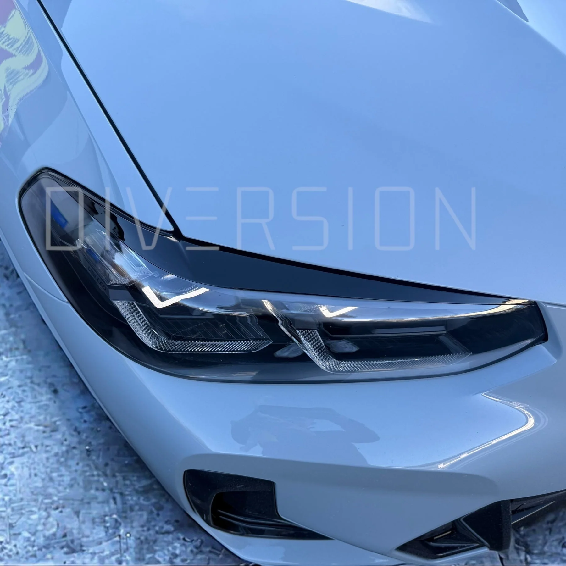 BMW X3 G01 LCI Headlight Eyebrows Gloss Black (2021 - 2025 Models) - Image 2