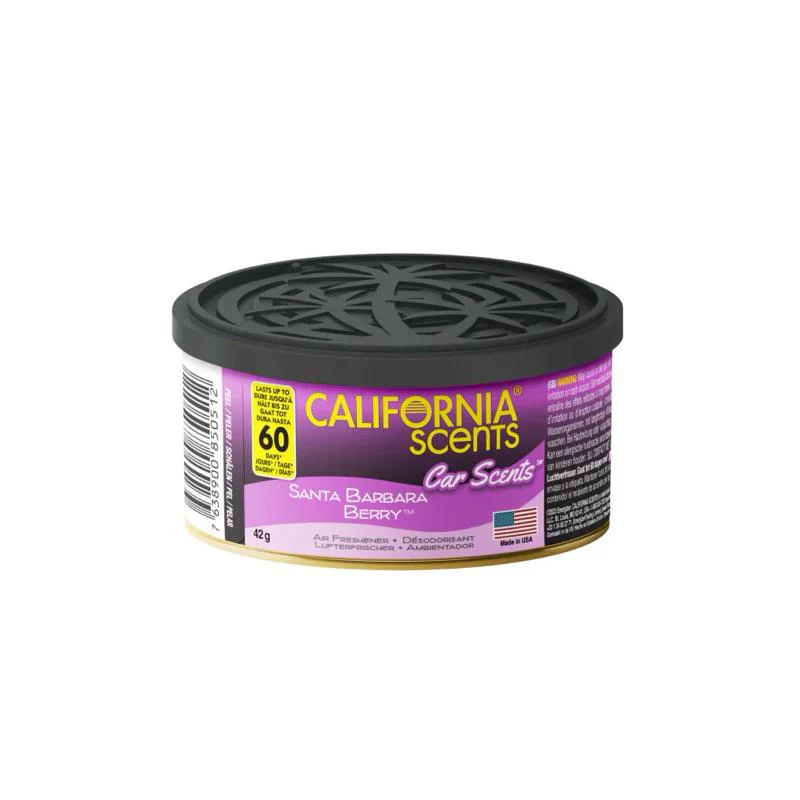 California Scents Santa Barbara Berry Car & Home Air Freshener Can Tin