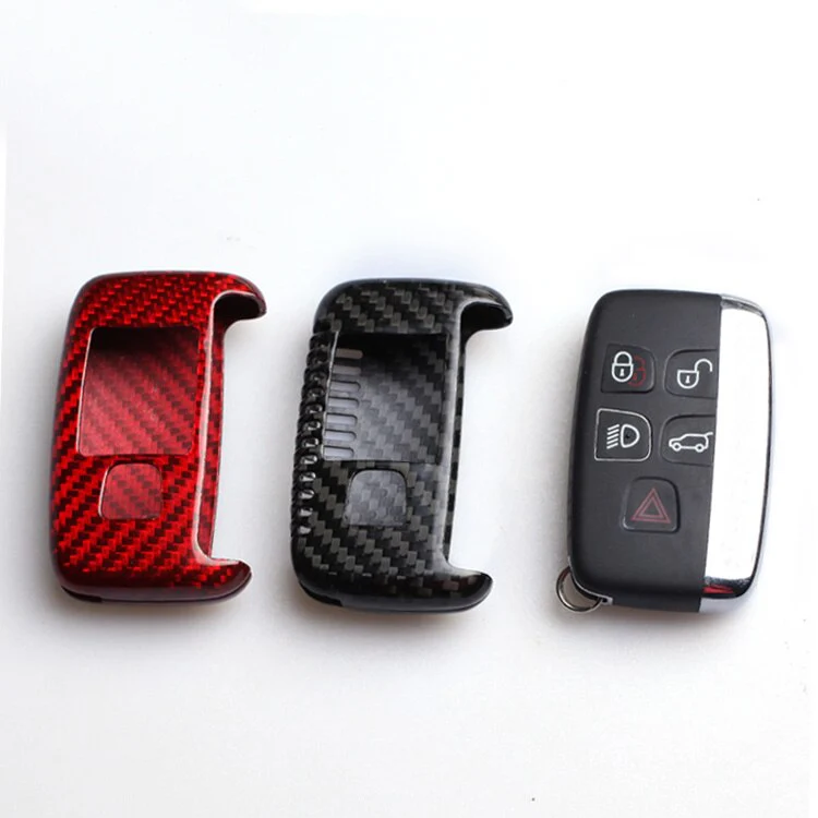 Carbon Fibre Key Cover For Jaguar / Land Rover / Range Rover Vehicles (Black or Red) - Image 2
