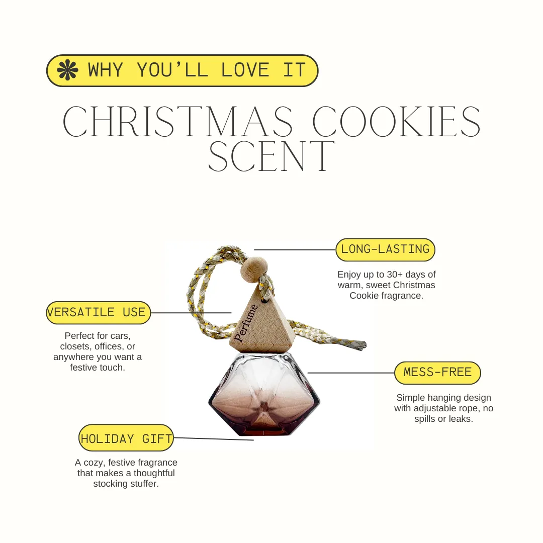 Christmas Cookie Car Air Freshener - Hanging Diffuser for Auto & Home - Image 2