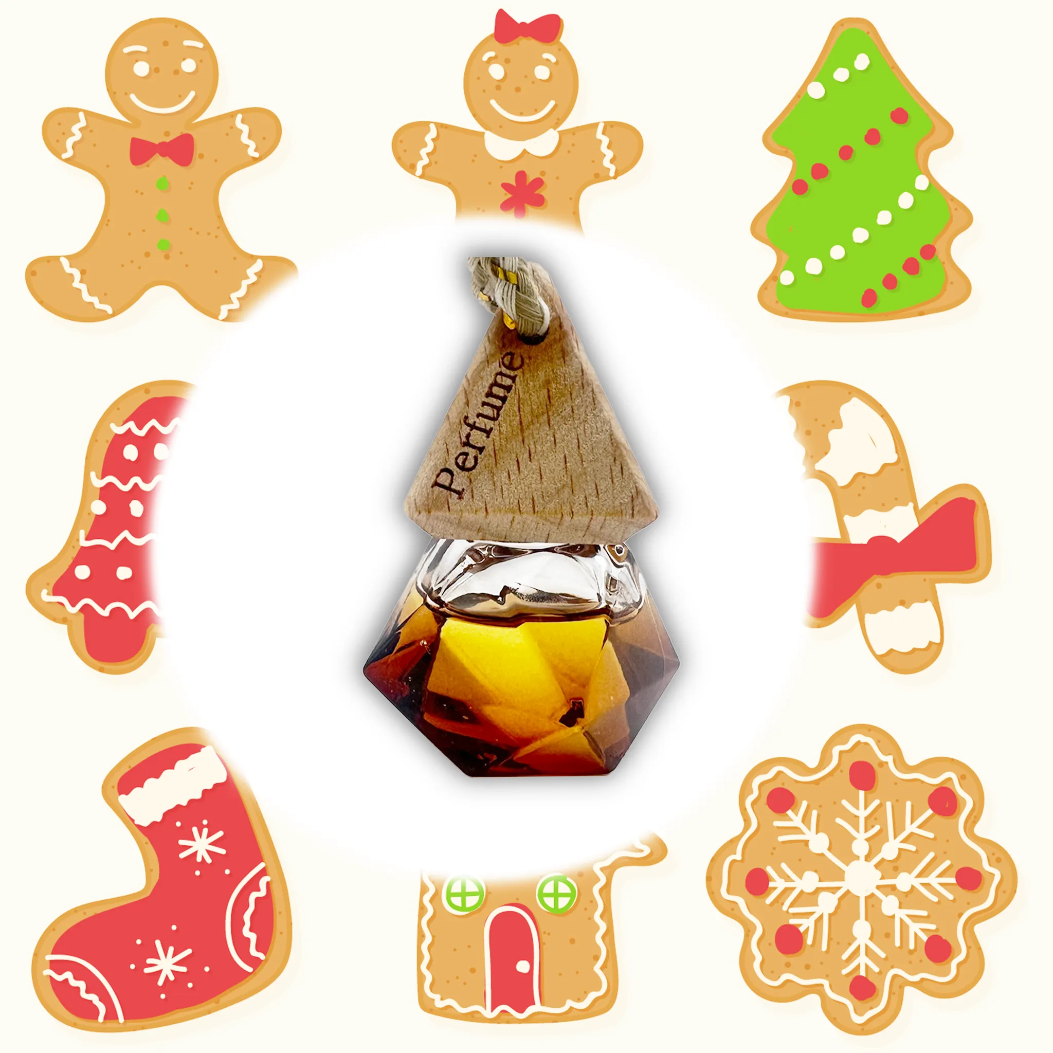 Christmas Cookie Car Air Freshener - Hanging Diffuser for Auto & Home - Image 5