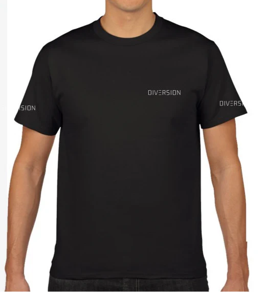 ‘DIVERSION’ Branded T-Shirt Unisex Black / White Lettering - Image 2