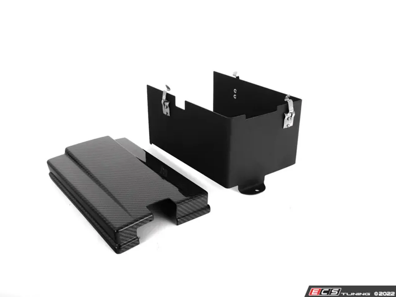 ECS Tuning Matte Black / Carbon Fibre Battery Cover Kit - MK8 GTI / Golf R - Image 2
