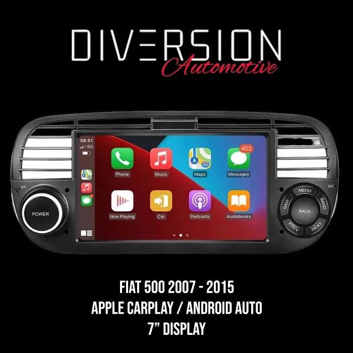 FIAT 500 & Abarth CarPlay / Android Auto 7.0" Car Radio For (2007-2015) - Image 3