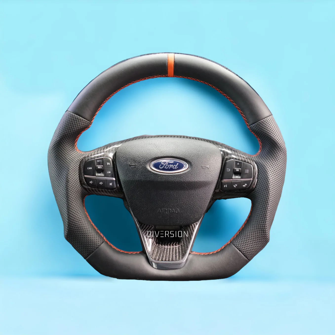 Ford Transit MSRT Leather / Carbon Fibre Custom Steering Wheel (2018 - Present) - Image 3
