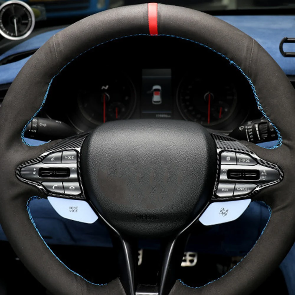 Hyundai i30 / i30N Steering Wheel Carbon Fibre Look Button Trim Cover (2017+ Models) - Image 5