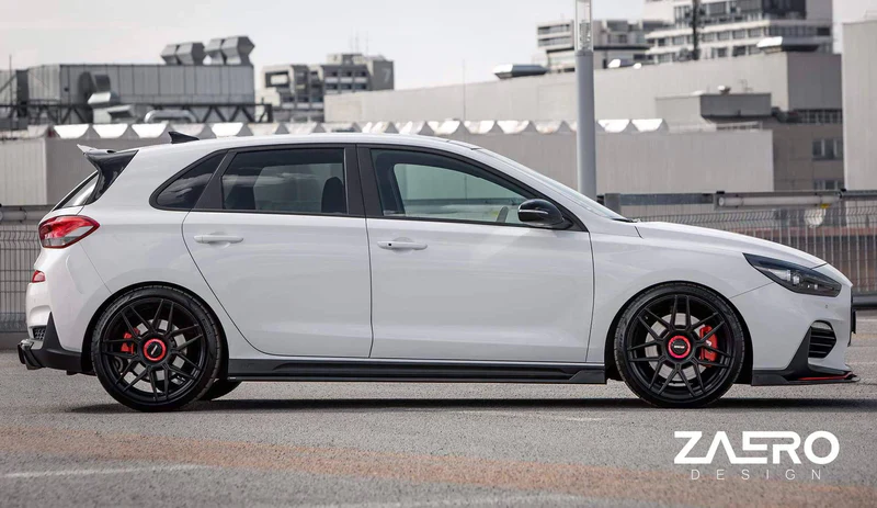 HYUNDAI I30 N EVO-1 GLOSS BLACK SIDE SKIRTS BY ZAERO (2018+, PD) - Image 2