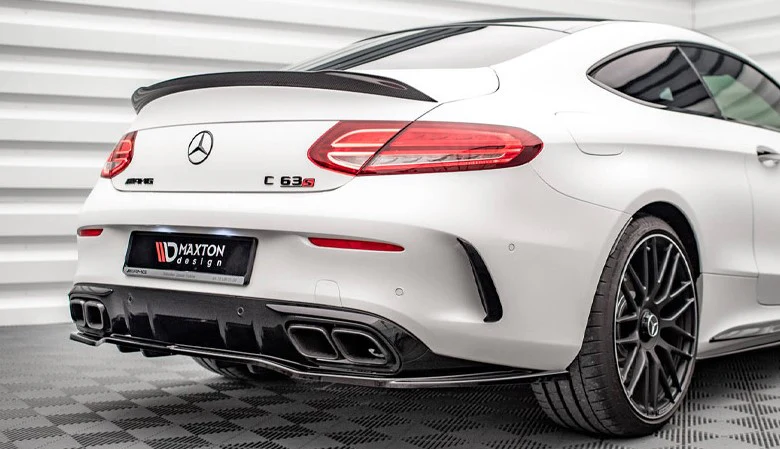 Maxton Design Central Rear Splitter (Vertical Bars) Mercedes-AMG C 63AMG Coupe C205 Facelift (2018-2021) - Image 2