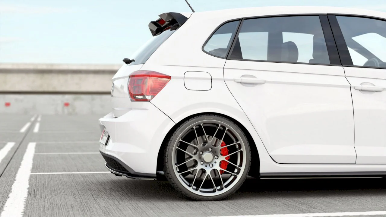 Maxton Design Central Rear Splitter (W/ Vertical Bars) Volkswagen Polo MK6 GTI (2017-2021) - Image 4