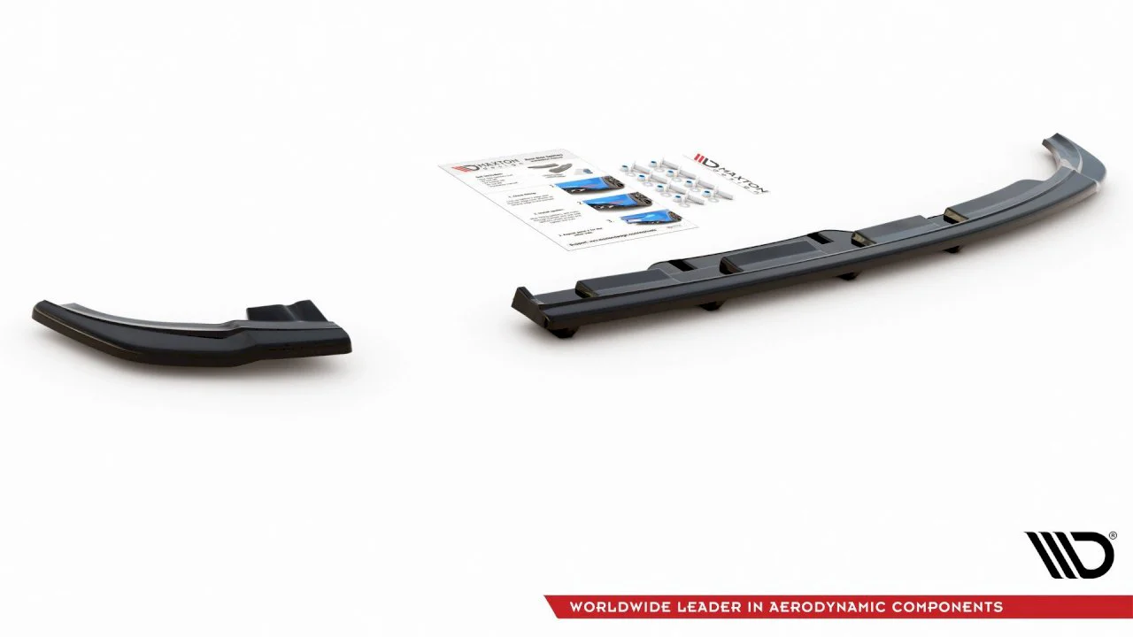 Maxton Design Central Rear Splitter (W/ Vertical Bars) Volkswagen Polo MK6 GTI (2017-2021) - Image 6
