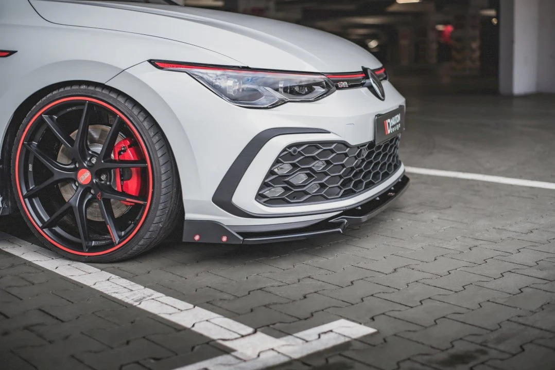 Maxton Design Front Splitter V.2 + Flaps for Volkswagen Golf MK8 GTI (2020+) - Image 2