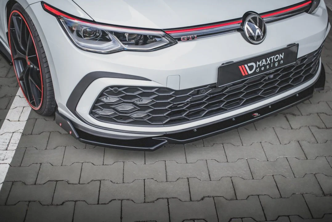 Maxton Design Front Splitter V.2 + Flaps for Volkswagen Golf MK8 GTI (2020+) - Image 3