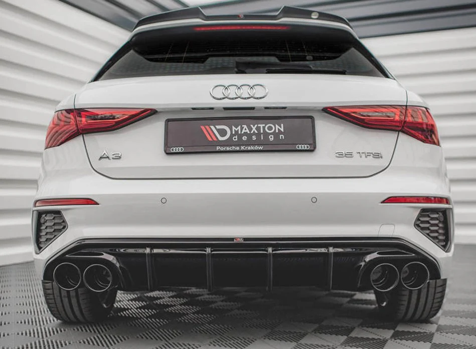 Maxton Design Rear Valance + Exhaust Ends Imitation Audi A3 S-Line Sportback 8Y (2020-) - Image 3