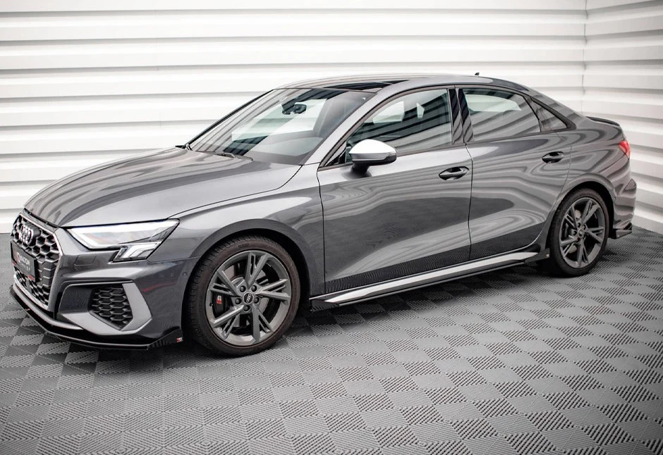 Maxton Design Street Pro Side Skirts Diffusers (+Flaps) Audi S3/A3 S-Line 8Y - Image 2