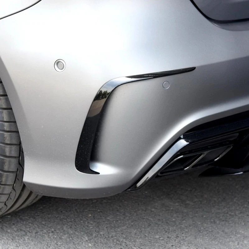 Mercedes Benz A Class Rear Bumper Gloss Black Canards (2013 - 2018 W176) (Black)