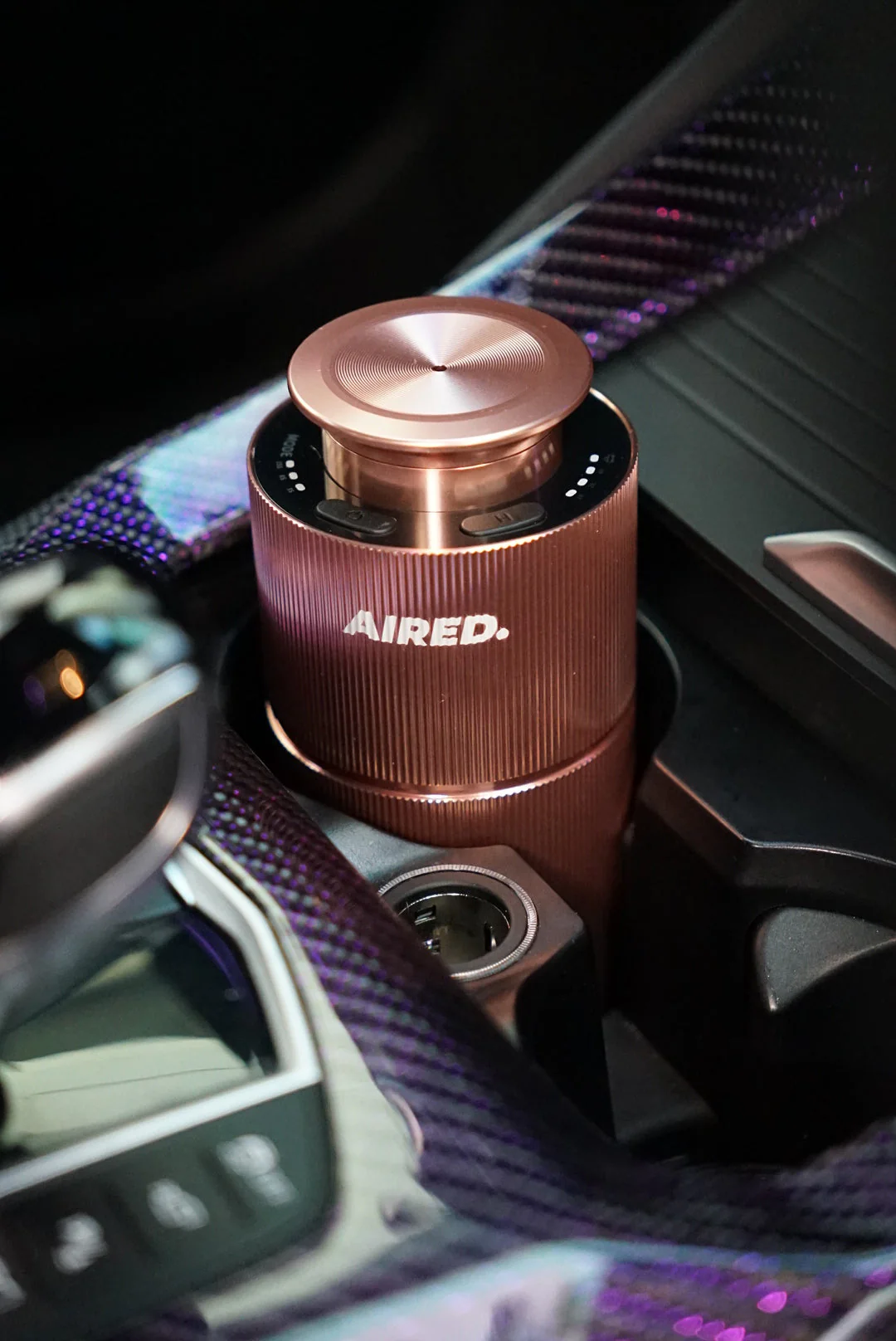 PRO1 In-Car / Home Mini Luxury Electronic Rechargeable Essential Oils Diffuser By AIRED. (ROSE GOLD) - Image 2