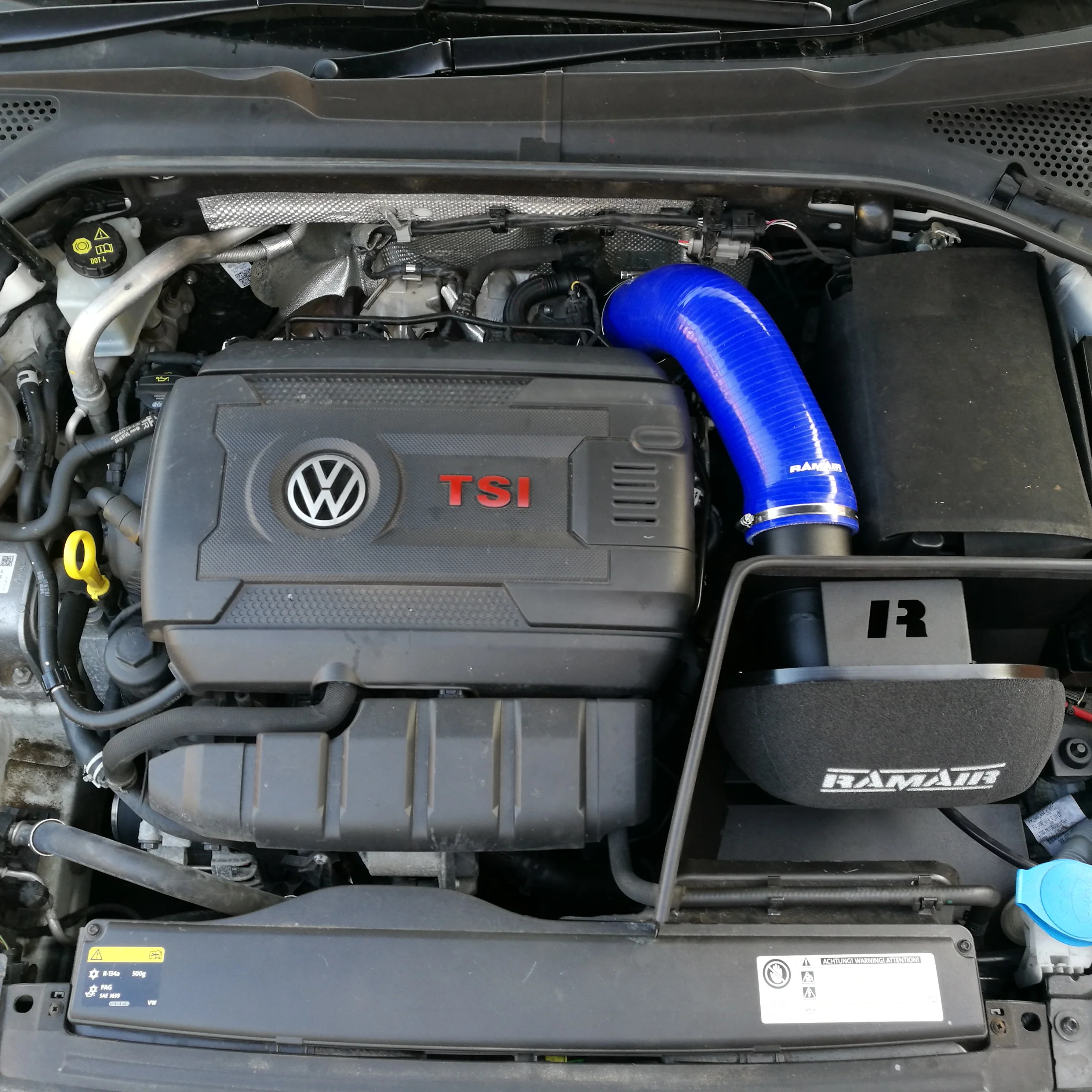 Ramair Air Filter & Heat Shield Induction Kit – Blue Intake Hose – VW MK7 Golf GTI & R, Audi A3, S3 8V, Seat Leon Cupra 280 & Skoda Octavia RS - Image 5
