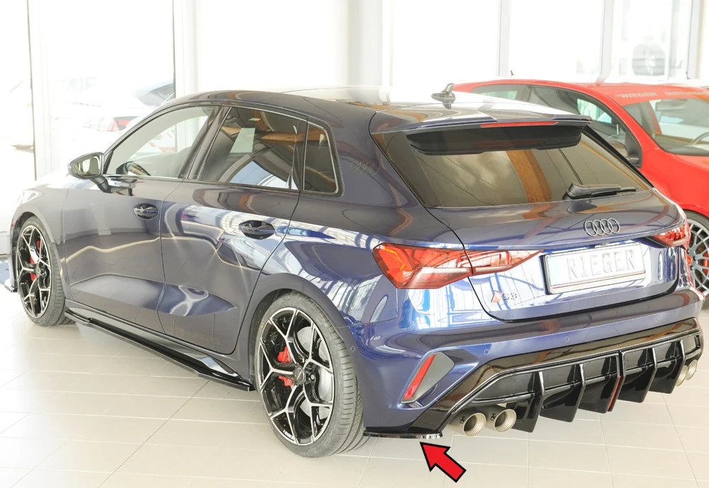 Rieger Audi S3/A3 S-Line (8Y) Sportback Facelift Rear Side Splitters - Image 2