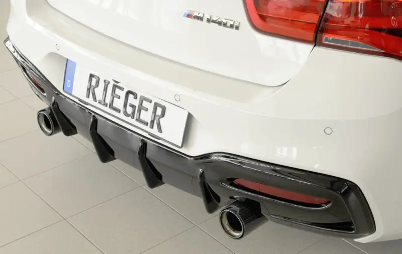Rieger BMW M135i/M140i (F20/F21) Rear Bumper Diffuser – Gloss Black (2015-2019) - Image 2