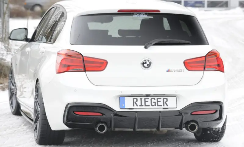 Rieger BMW M135i/M140i (F20/F21) Rear Bumper Diffuser – Gloss Black (2015-2019) - Image 3