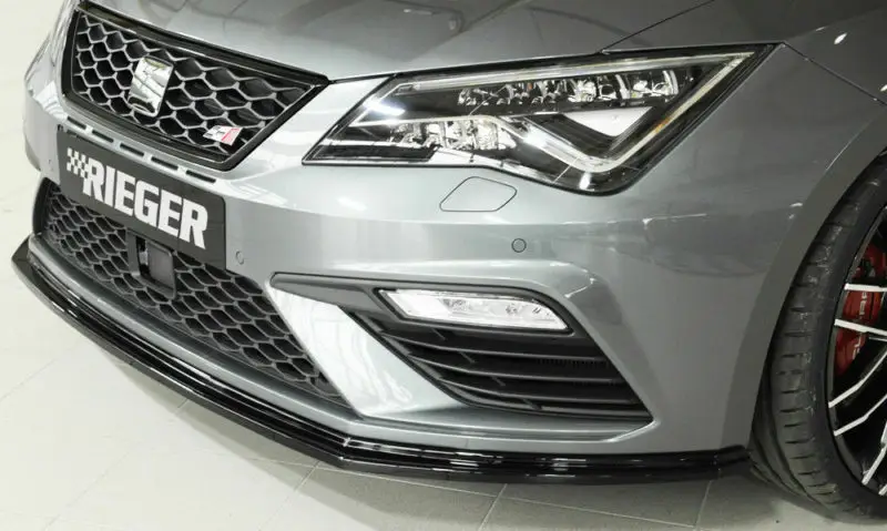 Rieger Seat Leon FR & Cupra Front Splitter – Gloss Black (2017+) - Image 2