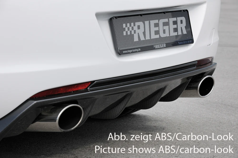 Rieger Vauxhall Astra J 5DR Pre-Facelift Dual Exit Rear Diffuser - Gloss Black - Image 3
