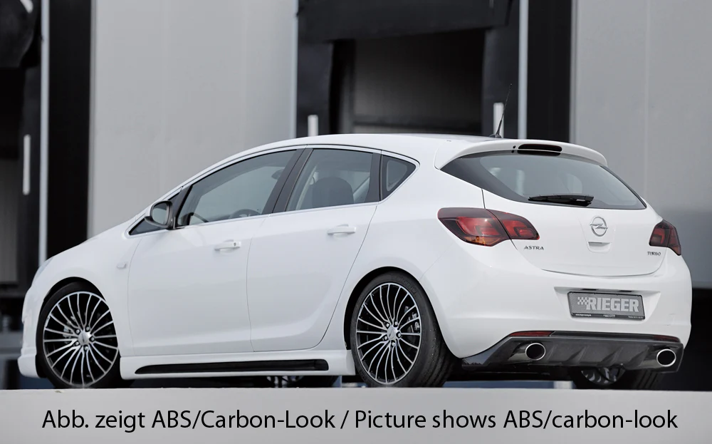 Rieger Vauxhall Astra J 5DR Pre-Facelift Dual Exit Rear Diffuser - Gloss Black - Image 4