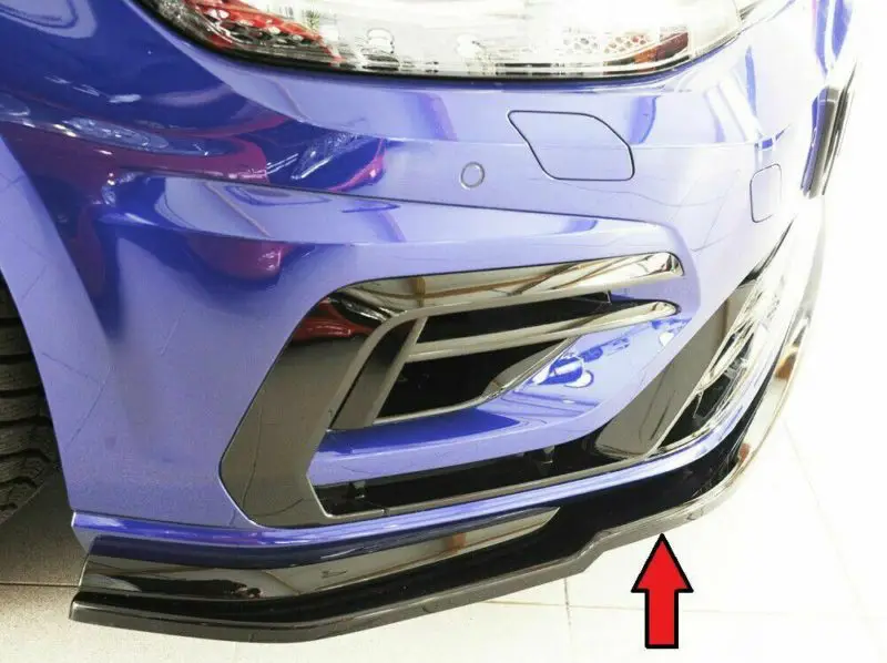 Rieger VW Golf MK7.5 R / R-Line Front Splitter – Gloss Black (2017+) - Image 2