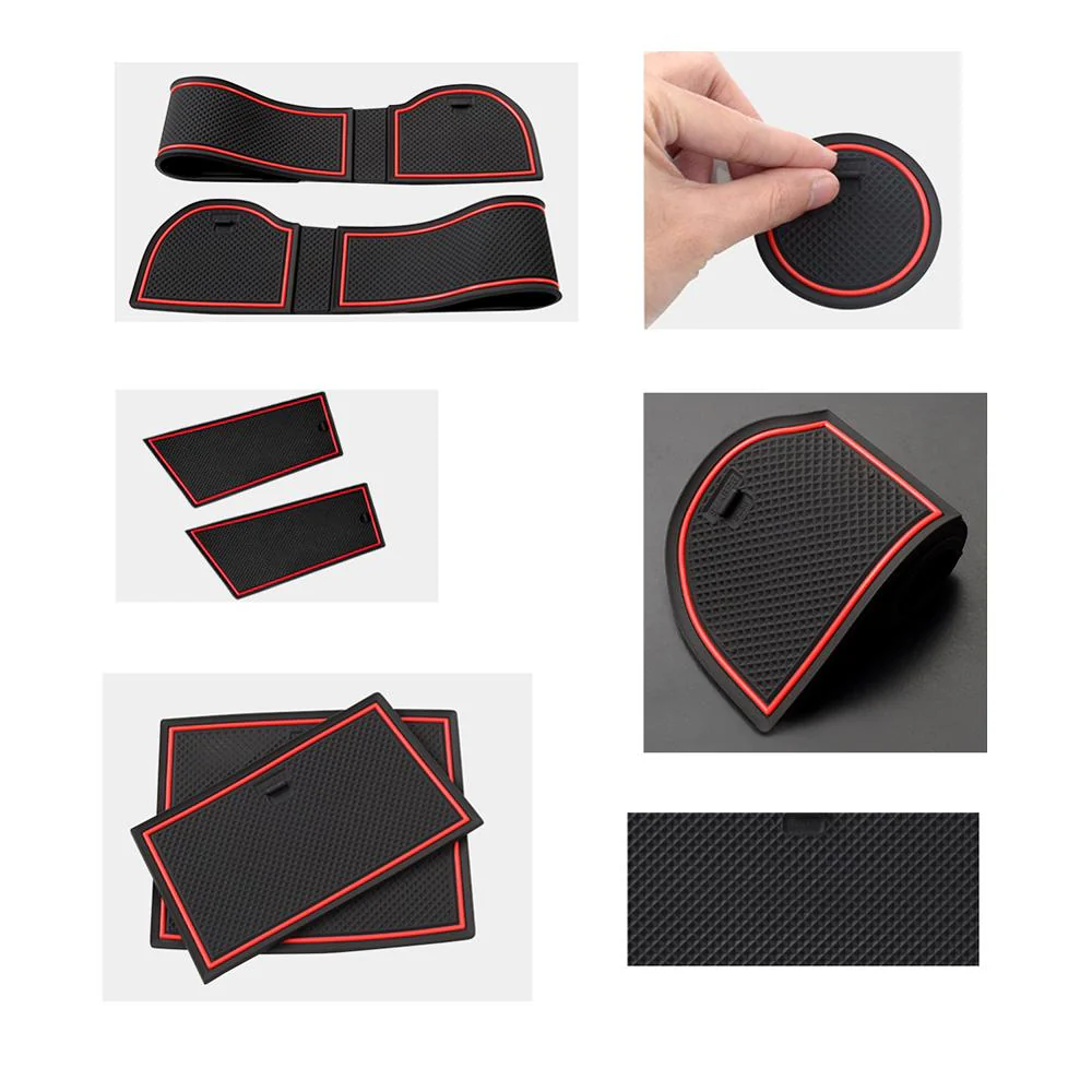 Rubber Anti-Slip Interior Storage Mats (9pcs) for VW UP / Seat Mii / Skoda Citigo (2016-2019) - Image 3
