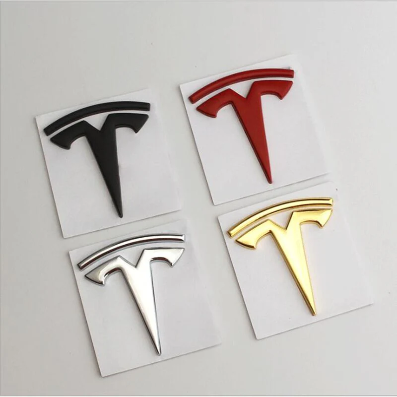 Tesla T LOGO Metal Self Adhesive Emblem / Badge