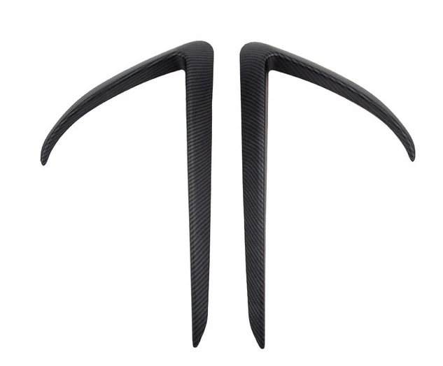 Tesla Model 3 Front Gloss Black / Carbon Fibre Look Canard Set (2017 Onwards) - Image 7