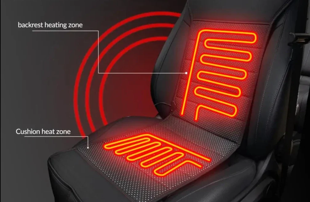 Universal Car 12V Heated Seat Cover In Perforated Leather + Remote Control - Image 3