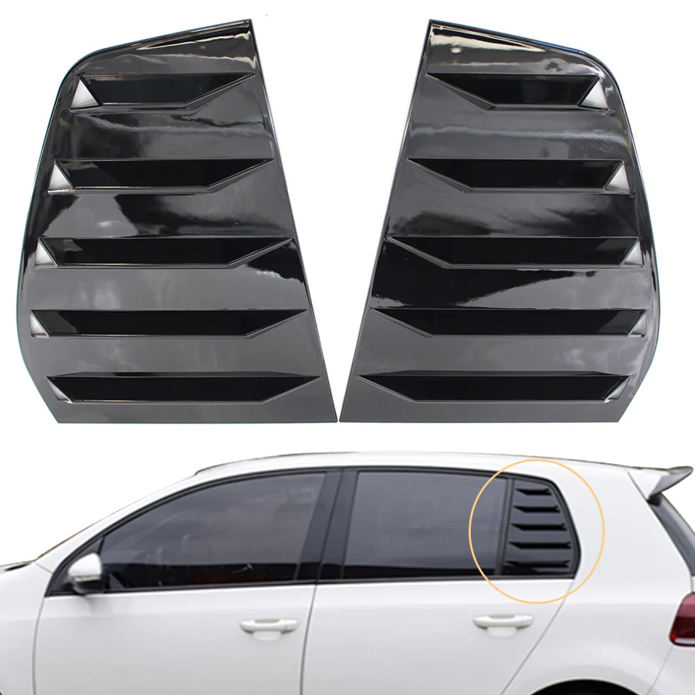Volkswagen Golf MK6 Rear Side Window Air Vent Style Cover in Gloss Black - Image 5