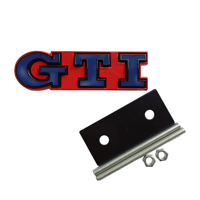 Volkswagen GTI Front Grille Replacements Badges - Gloss Red Backing Plate - Image 11