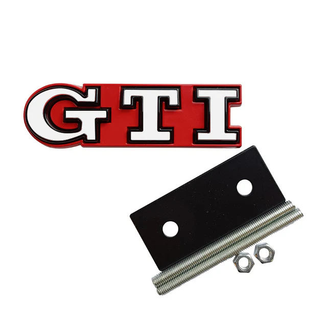 Volkswagen GTI Front Grille Replacements Badges - Gloss Red Backing Plate - Image 12