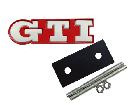 Volkswagen GTI Front Grille Replacements Badges - Gloss Red Backing Plate - Image 15