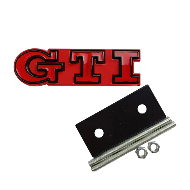 Volkswagen GTI Front Grille Replacements Badges - Gloss Red Backing Plate - Image 6