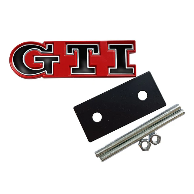 Volkswagen GTI Front Grille Replacements Badges - Gloss Red Backing Plate - Image 8